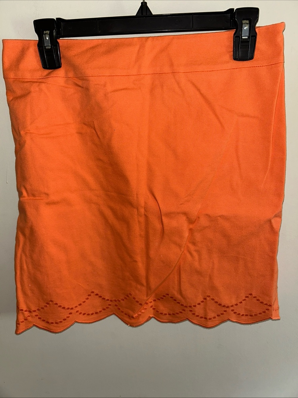 Talbots Orange Scalloped-Hem A-Line Skirt